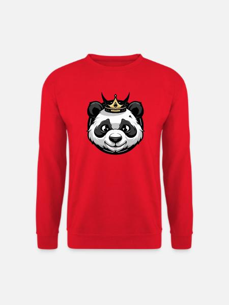 Panda Kopf Krone - Unisex Pullover - Rot