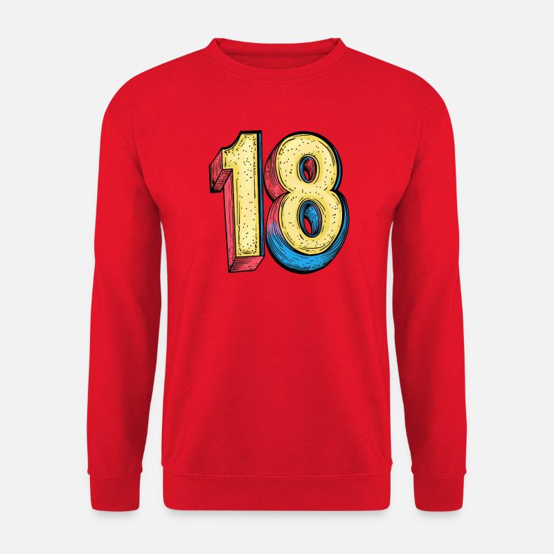 18 Zahl Bunt - Unisex Pullover - Rot