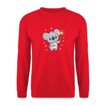 Koala Magician Pastel Stars - Unisex Sweatshirt - red - Front - Alina (178cm) & Michal (187cm)