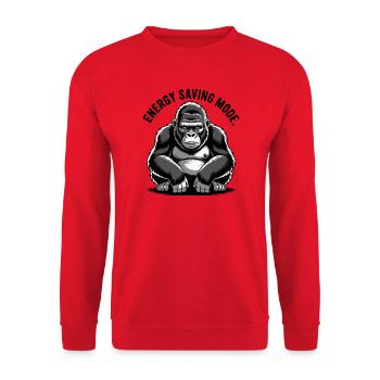 Gorilla Energy Saving Mode - Unisex Sweatshirt - red - Front - Alina (178cm) & Michal (187cm)