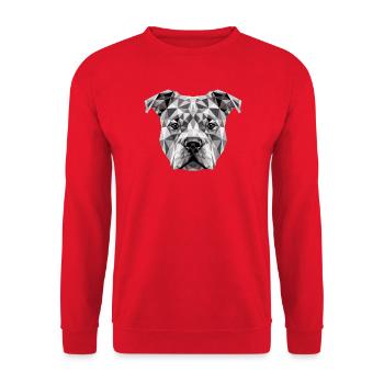 Pitbull Bulldog Pittie American Pitbull Terrier - Sweat-shirt Unisexe - rouge - Devant - Alina (178cm) & Michal (187cm)