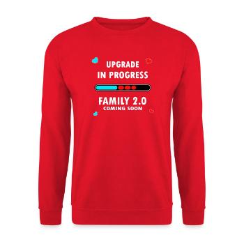 Upgrade in Progress Family 2.0 Coming Soon - Unisex Sweatshirt - red - Front - Alina (178cm) & Michal (187cm)