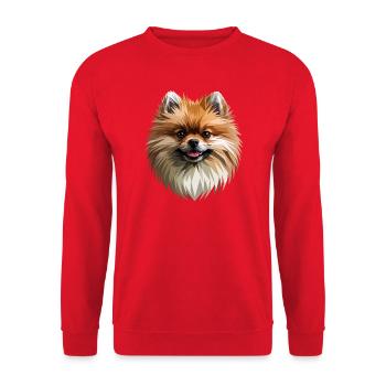 Zwergspitz Pommeraner Pom Süßer Deutscher Spitz - Unisex Pullover - Rot - Vorne - Alina (178cm) & Michal (187cm)