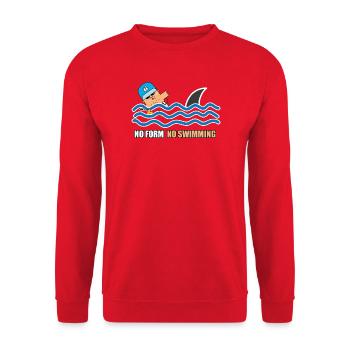 No Form No Swimming Cartoon - Unisex Sweatshirt - red - Front - Alina (178cm) & Michal (187cm)