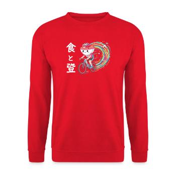 Ramen Racer on Rainbow Cyclist Moodle Sushi - Unisex Sweatshirt - red - Front - Alina (178cm) & Michal (187cm)