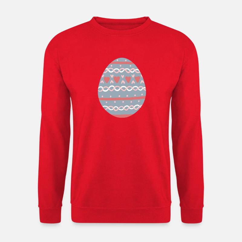 Pastel Hearts Egg Pattern - Unisex Sweatshirt - red