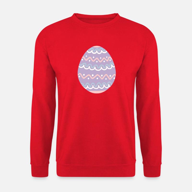 Pastel Wavy Easter Egg - Unisex Sweatshirt - red