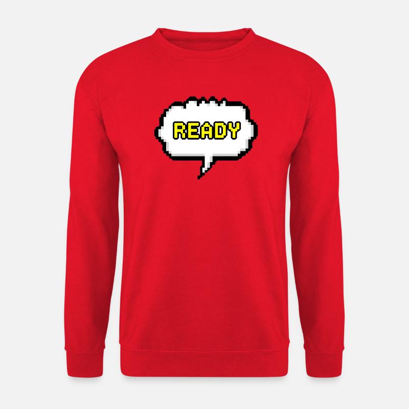 Bereit Pixel-Sprechblase - Unisex Pullover - Rot