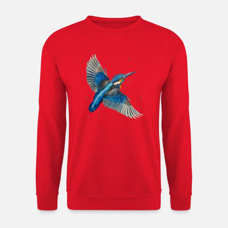 Eisvogel im Flug - Unisex Pullover - Rot