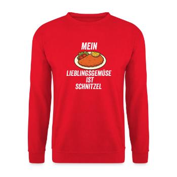schnitzel food lover - Unisex Sweatshirt - red - Front - Alina (178cm) & Michal (187cm)