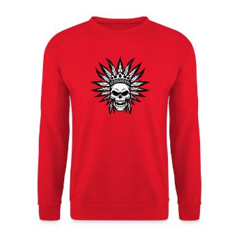 Chief Apache DeadIndian - Unisex Sweatshirt - red - Front - Alina (178cm) & Michal (187cm)