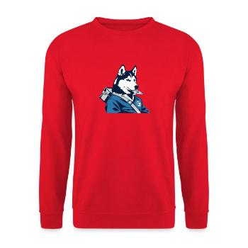 Husky Postman Blue Outfit - Unisex Sweatshirt - red - Front - Alina (178cm) & Michal (187cm)
