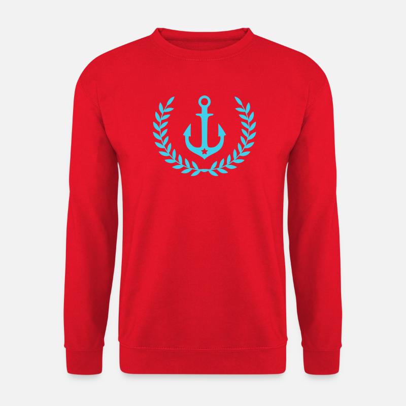 Ankerkrans Nautisk Emblem - Unisex sweater - rød