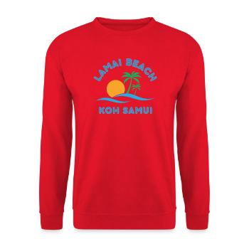 Lamai Beach Koh Samui Palm Sunset - Unisex Sweatshirt - red - Front - Alina (178cm) & Michal (187cm)
