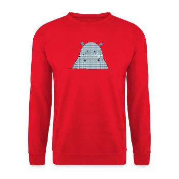 Pixel-friendly hippo - Unisex Sweatshirt - red - Front - Alina (178cm) & Michal (187cm)