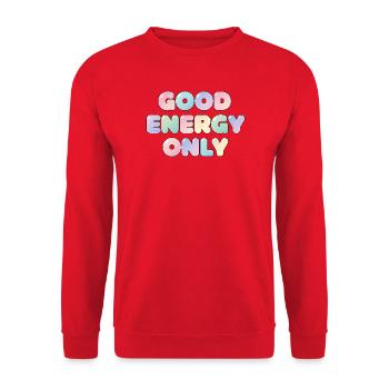 Good Energy Only Pastell Design - Unisex Pullover - Rot - Vorne - Alina (178cm) & Michal (187cm)