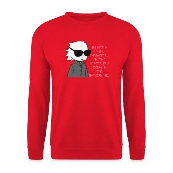 Extra Mysterious in the Background - Unisex Sweatshirt - red - Front - Alina (178cm) & Michal (187cm)