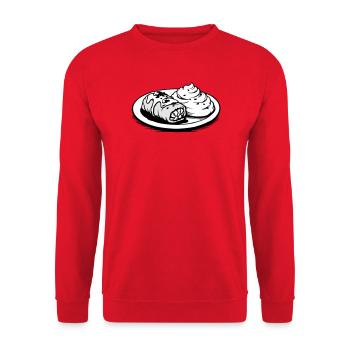 Golubzi Krautwickel mit Kartoffel Püree  - Unisex Pullover - Rot - Vorne - Alina (178cm) & Michal (187cm)