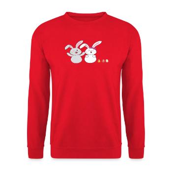 Cuddly bunny - Unisex Sweatshirt - red - Front - Alina (178cm) & Michal (187cm)
