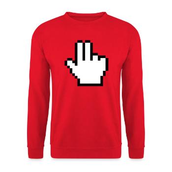 Mouse hand 2 fingers - Unisex Sweatshirt - red - Front - Alina (178cm) & Michal (187cm)