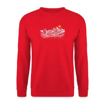 Hiker Sunrise Destination Relief Light - Unisex Sweatshirt - red - Front - Alina (178cm) & Michal (187cm)