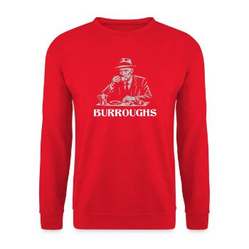 William S Burroughs drinking Espresso - Unisex Sweatshirt - red - Front - Alina (178cm) & Michal (187cm)