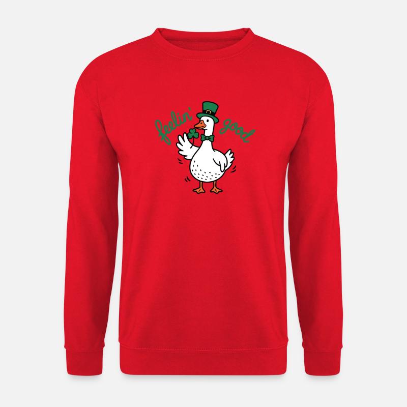 Glücksduck-Leprechaun-Geist - Unisex Pullover - Rot