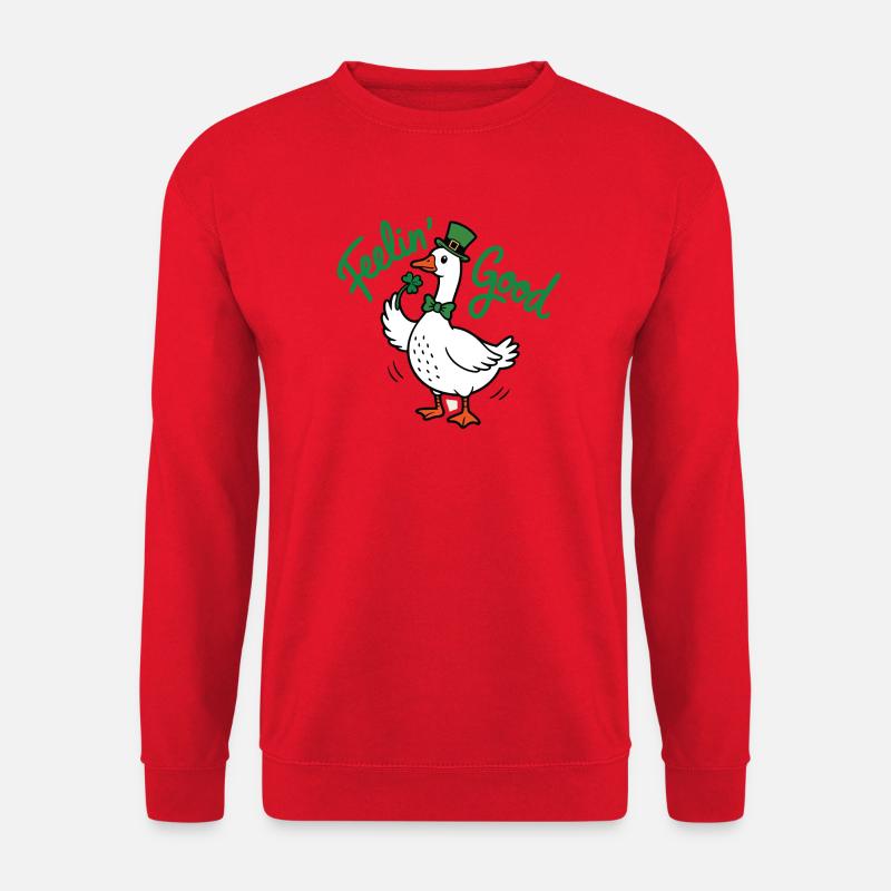 Fühlender guter Ente-Leprechaun - Unisex Pullover - Rot