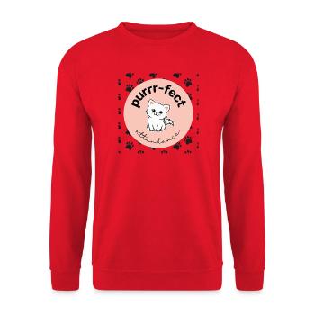 Soft Purr Design - Unisex Sweatshirt - red - Front - Alina (178cm) & Michal (187cm)