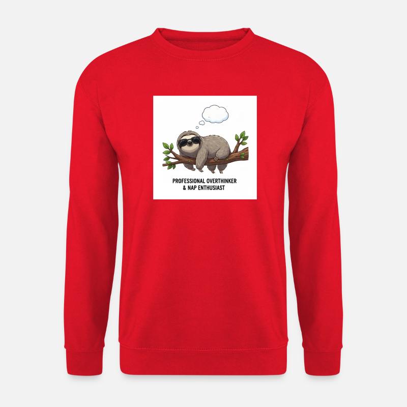 Sloth thinker on Tak - Unisex Sweatshirt - red