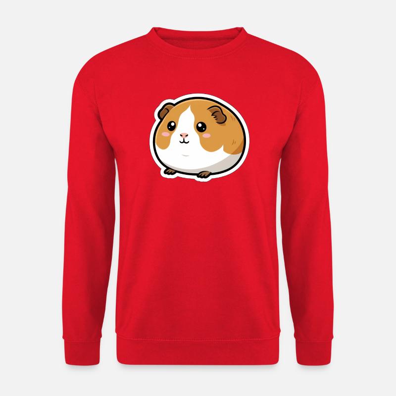 Meerschweinchen Kopf Sticker - Unisex Pullover - Rot