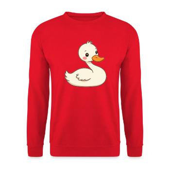 Schwan - Unisex Pullover - Rot - Vorne - Alina (178cm) & Michal (187cm)