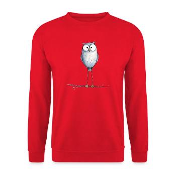 Cute Owl - Unisex Sweatshirt - red - Front - Alina (178cm) & Michal (187cm)