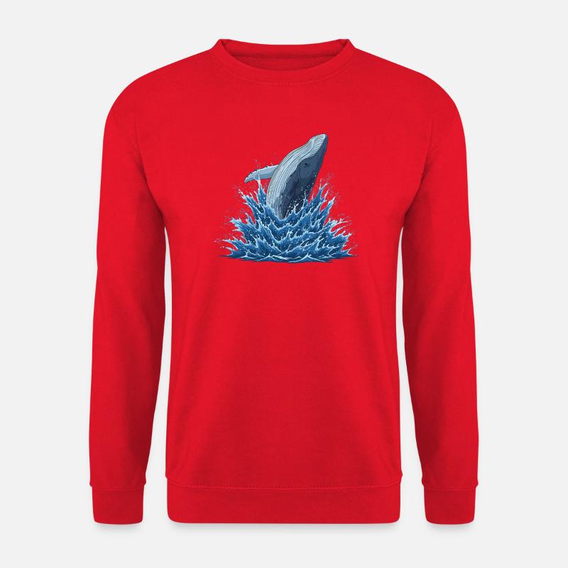 Waleschwung im Wasserwirbel - Unisex Pullover - Rot