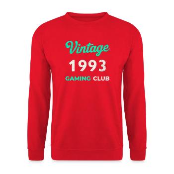 Vintage 1993 – Année de naissance rétro du Gaming Club - Sweat-shirt Unisexe - rouge - Devant - Alina (178cm) & Michal (187cm)