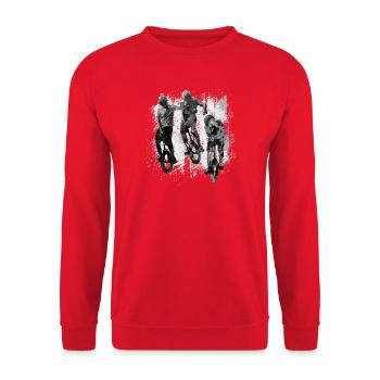 Unicycle | Descendance freestyle en monocycle - Sweat-shirt Unisexe - rouge - Devant - Alina (178cm) & Michal (187cm)