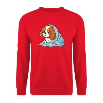 Beagle wrapped up in blue - Unisex Sweatshirt - red - Front - Alina (178cm) & Michal (187cm)