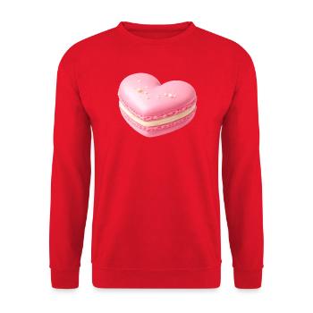 Macaron Herz Pastell Geschenk  - Unisex Pullover - Rot - Vorne - Alina (178cm) & Michal (187cm)