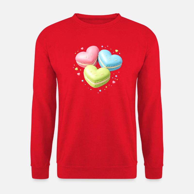 Macarons in Heart Shape Pastel Gift - Unisex Sweatshirt - red