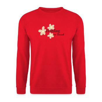 Spring in the belly - Unisex Sweatshirt - red - Front - Alina (178cm) & Michal (187cm)