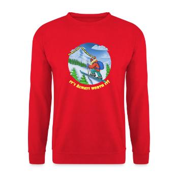 Bergski Abenteuer, Skibergsteigen - Unisex Pullover - Rot - Vorne - Alina (178cm) & Michal (187cm)