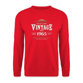 61st Birthday Gift Husband Vintage March 1965 - Unisex Sweatshirt - red - Front - Alina (178cm) & Michal (187cm)