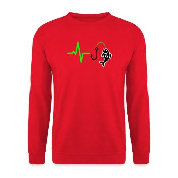 Silhouette du poisson à pouls pêcheur - Sweat-shirt Unisexe - rouge - Devant - Alina (178cm) & Michal (187cm)