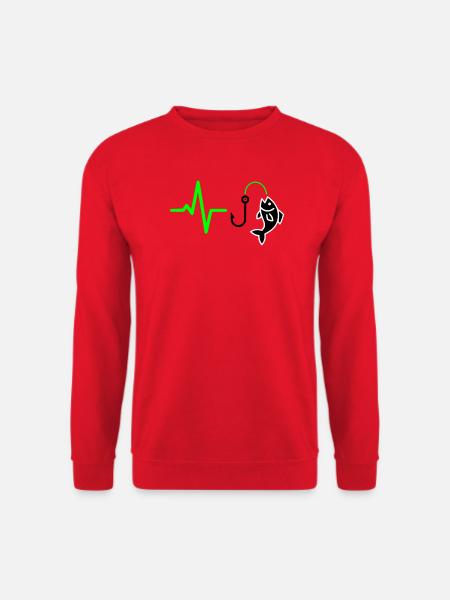 Angler Pulse Fish Silhouette - Unisex Sweatshirt - red