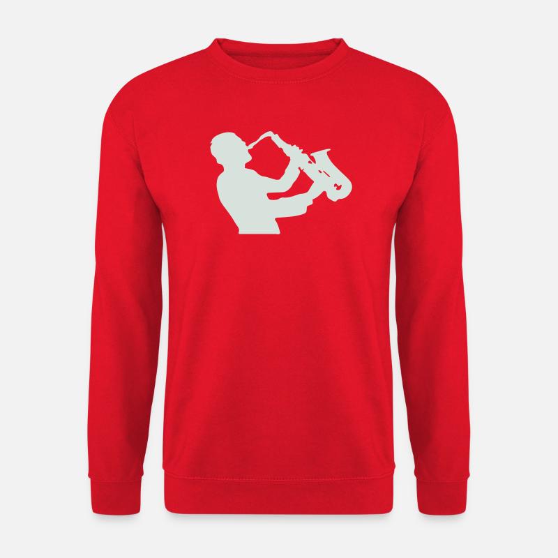 Jazz-Saxophon Silhouette - Unisex Pullover - Rot