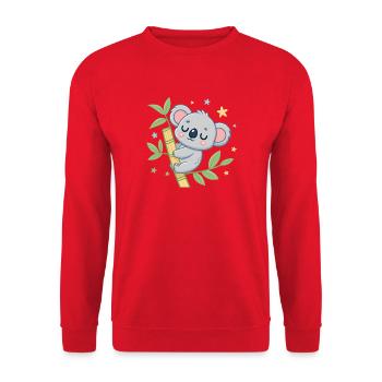 Koala on Bamboo Reverie - Unisex Sweatshirt - red - Front - Alina (178cm) & Michal (187cm)