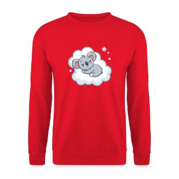 Dreamy Koala on Blue Cloud - Unisex Sweatshirt - red - Front - Alina (178cm) & Michal (187cm)