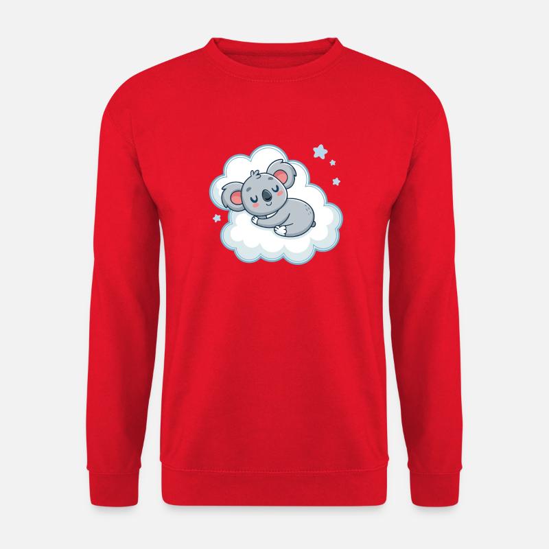 Dreamy Koala on Blue Cloud - Unisex Sweatshirt - red