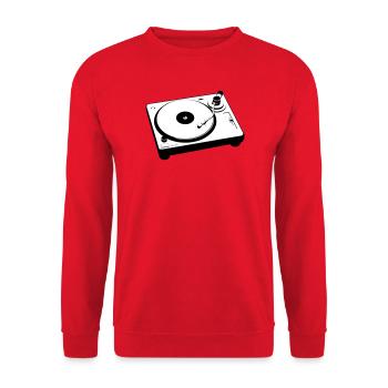Turntable Plattenspieler DJ - Unisex Sweatshirt - red - Front - Alina (178cm) & Michal (187cm)