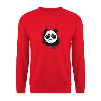 Panda-Brille spritzt - Unisex Pullover - Rot - Vorne - Alina (178cm) & Michal (187cm)